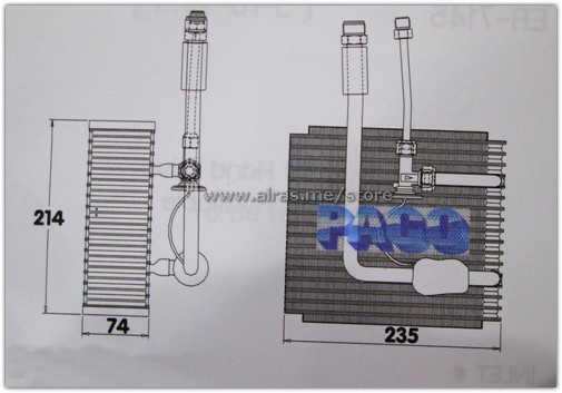 EVAP -NISS L24 W/VALVE &#38; PIPE 